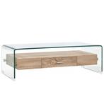 vidaXL Salontafel 98x45x31 cm gehard glas transparant, Huis en Inrichting, Tafels | Salontafels, Minder dan 50 cm, 50 tot 100 cm