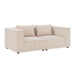 Modulaire Bank / Zitbank Domas S - Beige - Corduroy bekledin, Huis en Inrichting, Banken | Bankstellen, Verzenden, Nieuw