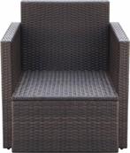 vidaXL - Tuinstoel - met - kussens - poly - rattan - bruin, Ophalen of Verzenden, Nieuw