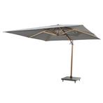 Siesta premium zweefparasol 300x300 cm houtlook charcoal 4, Tuin en Terras, Parasols, Ophalen of Verzenden, Nieuw