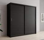 Kledingkast zwart - 220x62x215 - Garderobekast schuifdeuren, Nieuw, 200 cm of meer, Modern, 50 tot 75 cm