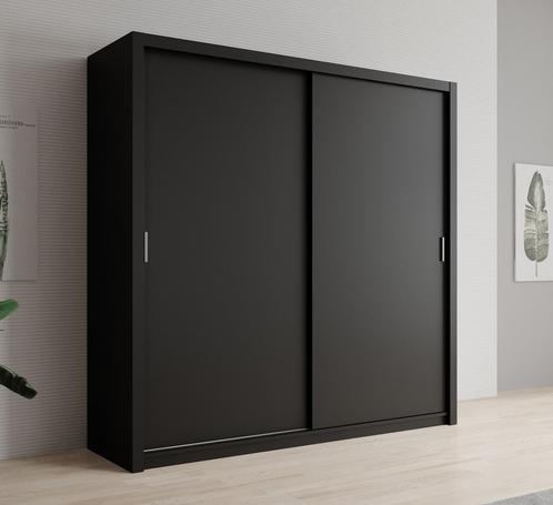 Kledingkast zwart - 220x62x215 - Garderobekast schuifdeuren, Huis en Inrichting, Kasten | Vitrinekasten, 50 tot 75 cm, Nieuw, 200 cm of meer
