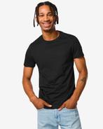 HEMA Heren t-shirt regular fit o-hals - 2 stuks zwart, Kleding | Heren, Nieuw, Verzenden