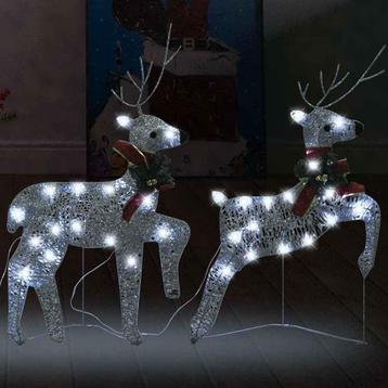 Kerstrendieren 2 stuks LED zilver - Tweedekansje! Sfeervo... beschikbaar voor biedingen