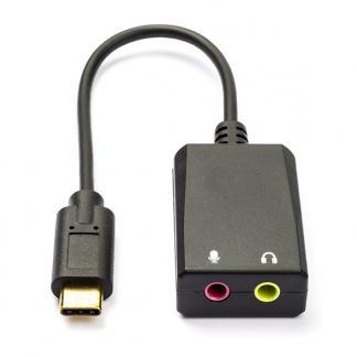 USB C naar 2x jack 3.5 mm adapterkabel | Value | 0.15 meter, Computers en Software, Pc- en Netwerkkabels, Nieuw, Verzenden