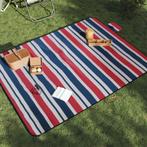 vidaXL Picknickkleed opvouwbaar strepen 200x150 cm fluweel, Verzenden, Nieuw