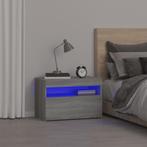 vidaXL Nachtkastje met LED-verlichting 60x35x40 cm grijs, Minder dan 45 cm, Verzenden, Nieuw, Minder dan 55 cm
