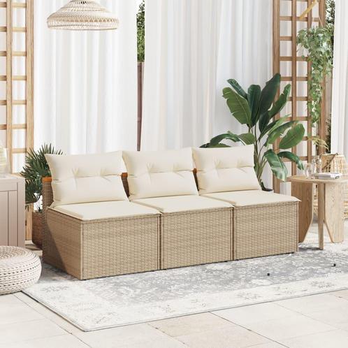 vidaXL Tuinbanken 2 st zonder armleuning met kussens poly, Tuin en Terras, Tuinsets en Loungesets, Nieuw, Rotan, Verzenden