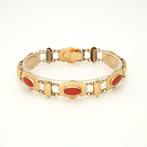 Armband - 14 karaat Geel goud Koraal, Sieraden, Tassen en Uiterlijk, Antieke sieraden