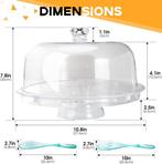 6-in-1 Cake Stand met Deksel – Taart en Saladeschaal in Eén, Verzenden, Nieuw