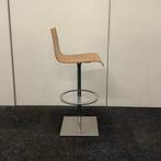 barkruk zithoogte 75 cm, bruin (zebrano) MDF zitting, chroom, Huis en Inrichting, Barkrukken, Ophalen of Verzenden, Gebruikt