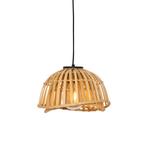 Oosterse hanglamp zwart met naturel bamboe 30 cm - Pua, Huis en Inrichting, Lampen | Hanglampen, Nieuw, Oosters, 75 cm of meer