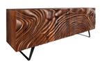 Massief dressoir FLUID 175cm Walnoot-Bruin Acaciahout 3D, Huis en Inrichting, Kasten | Dressoirs, Ophalen of Verzenden, Nieuw