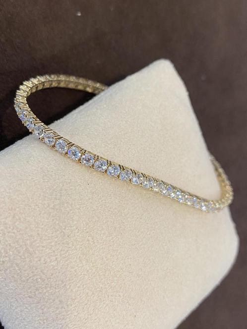 Prachtige 14K Gouden Zirkonia Armband 19 CM, Sieraden, Tassen en Uiterlijk, Armbanden, Goud, Gebruikt, Goud, Ophalen of Verzenden