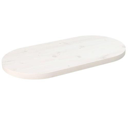 vidaXL Tafelblad ovaal 60x30x2,5 cm massief grenenhout wit, Huis en Inrichting, Tafels | Eettafels, Nieuw, Verzenden