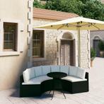 vidaXL 5-delige Loungeset met kussens poly rattan zwart, Tuin en Terras, Tuinsets en Loungesets, Verzenden, Nieuw, Rotan, Loungeset