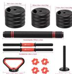 20 kg Krachttrainingset – 3-in-1 Dumbbell en Barbell Set, Verzenden, Nieuw