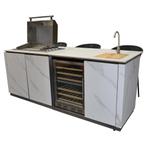 Horizon Bar en Grill buitenkeuken 243x95xH114 cm wit, Tuin en Terras, Houtskoolbarbecues, Ophalen of Verzenden, Nieuw