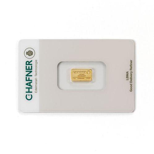 1 gram goudbaar C.Hafner met certificaat LBMA gecertificeerd, Postzegels en Munten, Edelmetalen en Baren, Goud, Verzenden