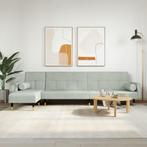 vidaXL Slaapbank L-vormig 271x140x70 cm fluweel lichtgrijs, Verzenden, Nieuw, Stof, Minder dan 150 cm
