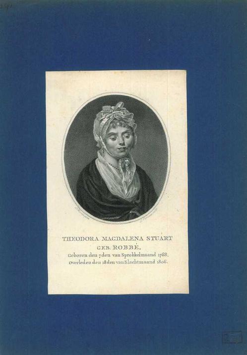 Portrait of Theodora Magdalena Robbe, Antiek en Kunst, Kunst | Etsen en Gravures