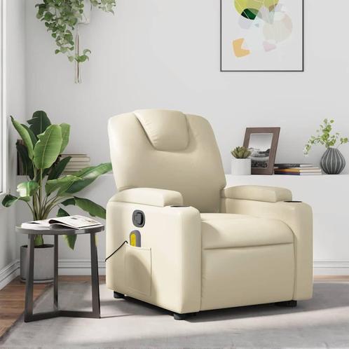 Massagestoel Kunstleer Creme - Zit heerlijk! OP=OP, Huis en Inrichting, Stoelen, Overige kleuren, Nieuw, Ophalen of Verzenden