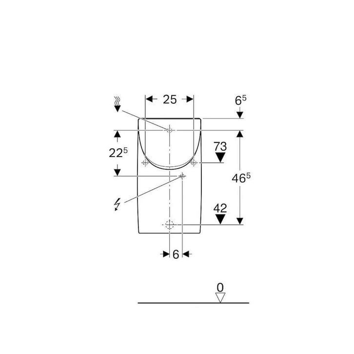 Urinoir Geberit 300 Met Deksel Achterinlaat Wit, Doe-het-zelf en Verbouw, Sanitair, Ophalen of Verzenden