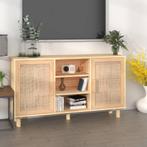 vidaXL Dressoir 105x30x60 cm massief grenenhout en rattan, Huis en Inrichting, 100 tot 150 cm, Verzenden, Nieuw, Grenenhout
