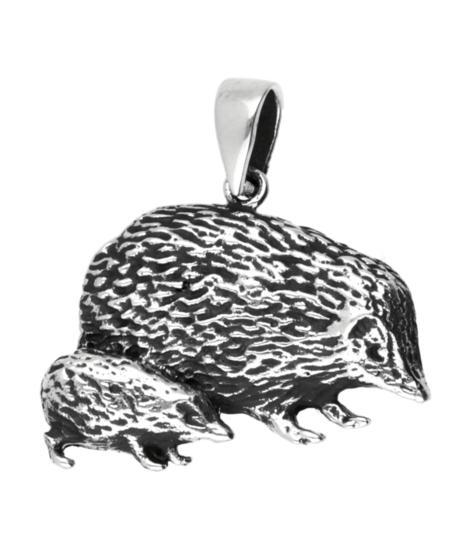 Zilveren Egel moeder met kind ketting hanger, Sieraden, Tassen en Uiterlijk, Kettinghangers, Verzenden