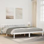 vidaXL Bedframe extra lang zonder matras grenenhout wit, Huis en Inrichting, Slaapkamer | Bedden, Verzenden, Wit, Hout, Nieuw
