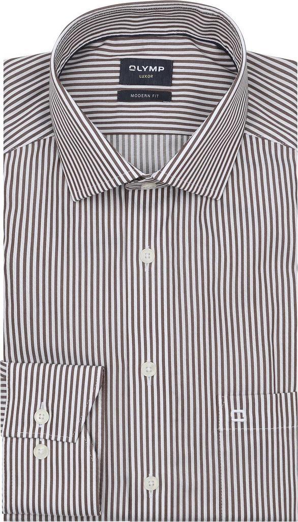 Olymp Luxor Overhemd Strepen Bruin maat 38 Heren, Kleding | Heren, Overhemden, Bruin, Nieuw, Verzenden