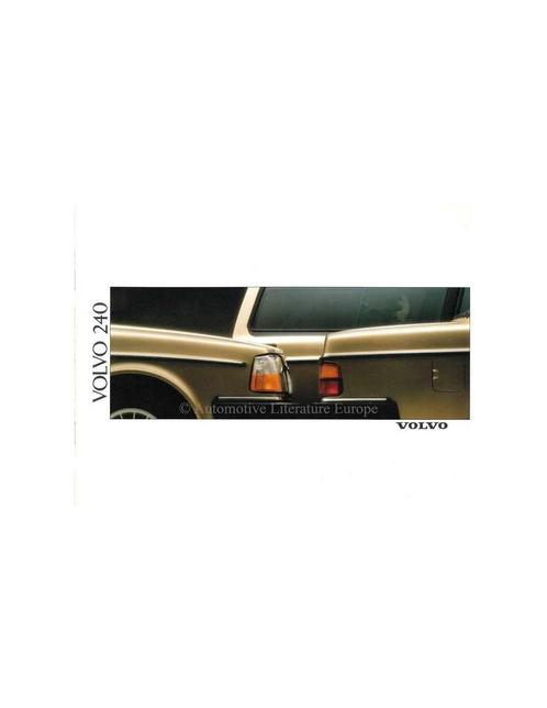 1989 VOLVO 240 BROCHURE NEDERLANDS, Boeken, Auto's | Folders en Tijdschriften, Volvo