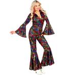 Disco 70S Jumpsuit Gekleurd Dames Cirkels, Kleding | Dames, Carnavalskleding en Feestkleding, Verzenden, Nieuw