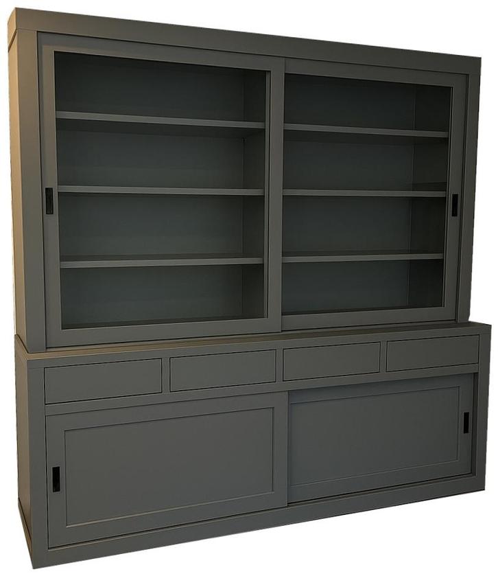 Buffetkast  stofgrijs design soft close 240 x 240cm, Huis en Inrichting, Kasten | Buffetkasten, Ophalen of Verzenden