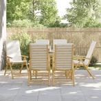vidaXL Tuinstoelen 6 st inklapbaar met kussens bamboe, Tuin en Terras, Tuinstoelen, Verzenden, Nieuw, Hout