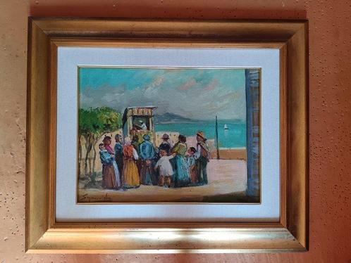 Giuseppe Scognamiglio (1901-1985) - Il teatro di burattini e, Antiek en Kunst, Kunst | Schilderijen | Klassiek