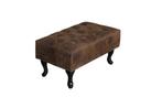 Chesterfield voetenbank 80cm antiek bruin met knoopstiksels, Huis en Inrichting, Banken | Voetenbanken en Poefen, Ophalen of Verzenden