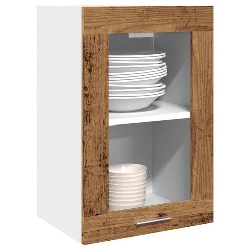 vidaXL Hangkast Lyon 40x31x60 cm bewerkt hout oud, Huis en Inrichting, Keuken | Keukenelementen, Bruin, Nieuw, Verzenden