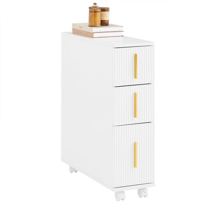 2dekans | SoBuy Toiletkast – Met Lades & Wielen – max. 19 kg, Huis en Inrichting, Woonaccessoires | Spiegels, Zo goed als nieuw