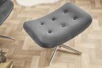 Elegante kruk MR. LOUNGER grijs fluweel met chroom frame -, Ophalen of Verzenden, Nieuw