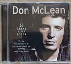 cd - Don McLean - 20 Great Love Songs, Zo goed als nieuw, Verzenden