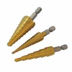 Silverline Trappenboor set - Titanium coating - 3-delig -..., Doe-het-zelf en Verbouw, Gereedschap | Boormachines, Ophalen of Verzenden