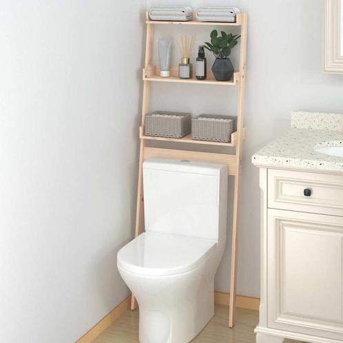 vidaXL Toiletrek 63,5x32x179 cm massief grenenhout, Huis en Inrichting, Badkamer | Badtextiel en Accessoires, Bruin, Nieuw, Verzenden