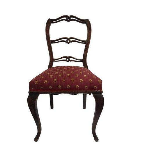 Stoel (4) - Hout, Katoen - Eetkamerstoelen, Antiek en Kunst, Curiosa en Brocante