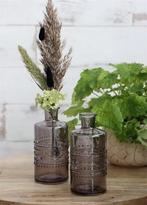 Gekleurd glazen flesje porto grey ø7,5 cm h14,5 doos 12, Hobby en Vrije tijd, Ophalen of Verzenden, Nieuw