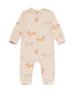 HEMA Babypyjama jumpsuit teckels beige, Verzenden, Nieuw