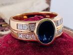 Ring - 18 karaat Geel goud Saffier - Diamant, Nieuw