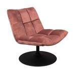 *WOONWINKEL* Dutchbone Bar Velvet Roze Draaifauteuil Fluweel, Huis en Inrichting, Fauteuils, Nieuw, Verzenden