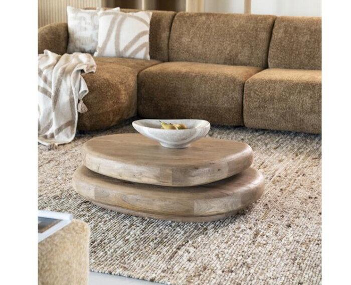 Salontafel Kabo 100x80cm - Donkerbruin | BY-BOO, Huis en Inrichting, Tafels | Salontafels, Nieuw, Ophalen of Verzenden
