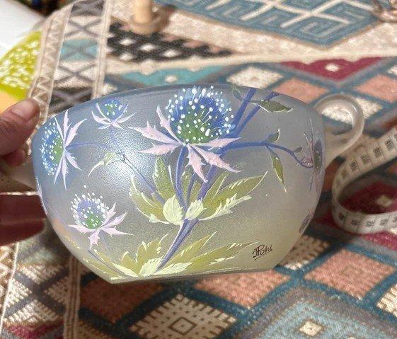 J. Pohl - Kom - Glas - Kom met handvatten, Antiek en Kunst, Kunst | Designobjecten